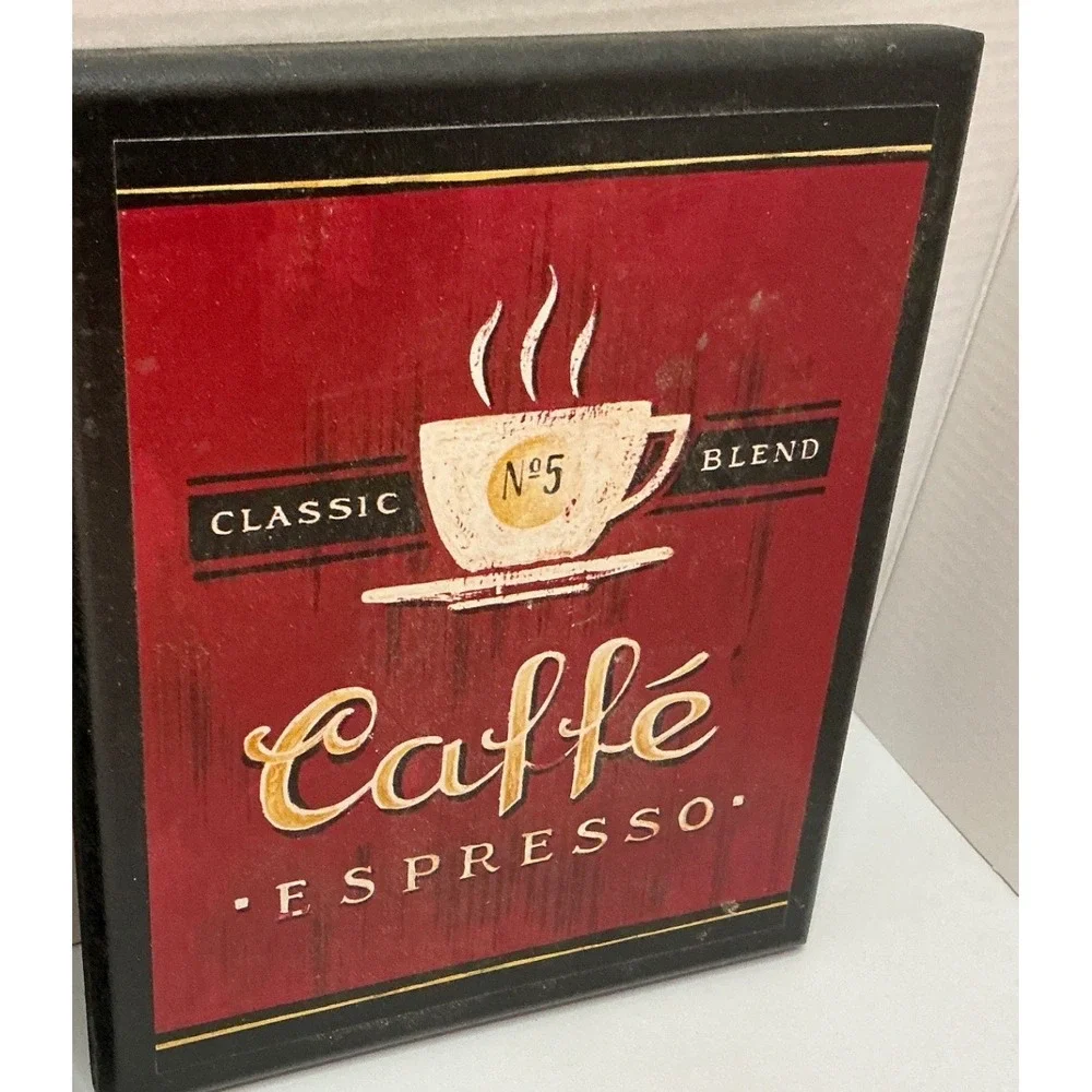 Unbranded Vintage Style Coffee Wall Art Set of 3 Wood Plaques Kitchen Decor 8x10